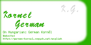 kornel german business card